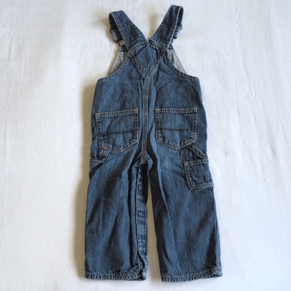 babyGap 1969 jersey lined denim carpenter overalls 18-24 months baby unisex - Picture 6 of 8